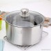 Stainless Steel Stockpot Stock Pot With Lid Heat-Proof Double Handles - Dishwasher Safe Dia: 24Cm High: 10Cm - B07G46QSM3